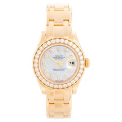 Rolex Ladies Masterpiece/Pearlmaster Gold Diamond Watch 80298