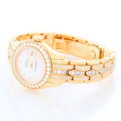 Rolex Ladies Masterpiece/Pearlmaster Gold Mother of Pearl Diamond Watch 80298/ 6