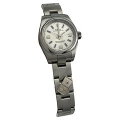 Rolex Ladies Oyster Perpetual 176200 Dominos Caja de acero inoxidable Papeles