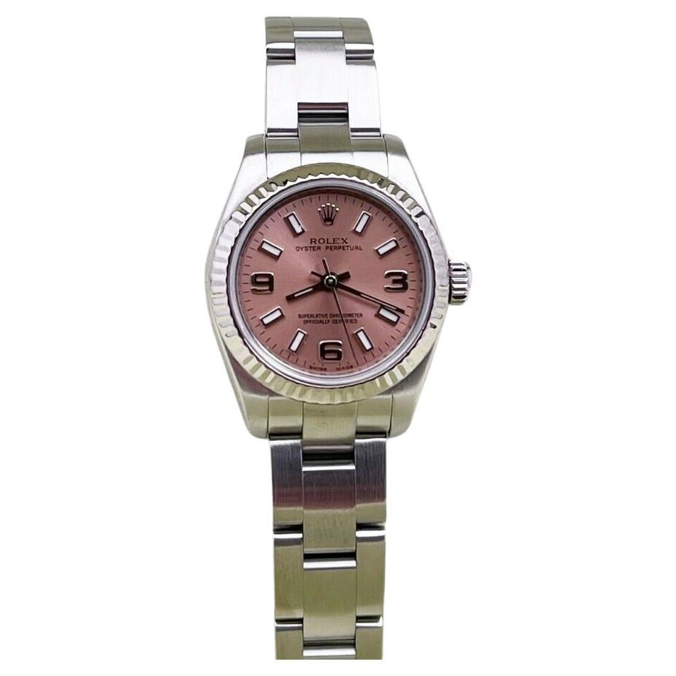 Rolex Ladies Stainless Steel Oyster Perpetual Custom Colored Dial