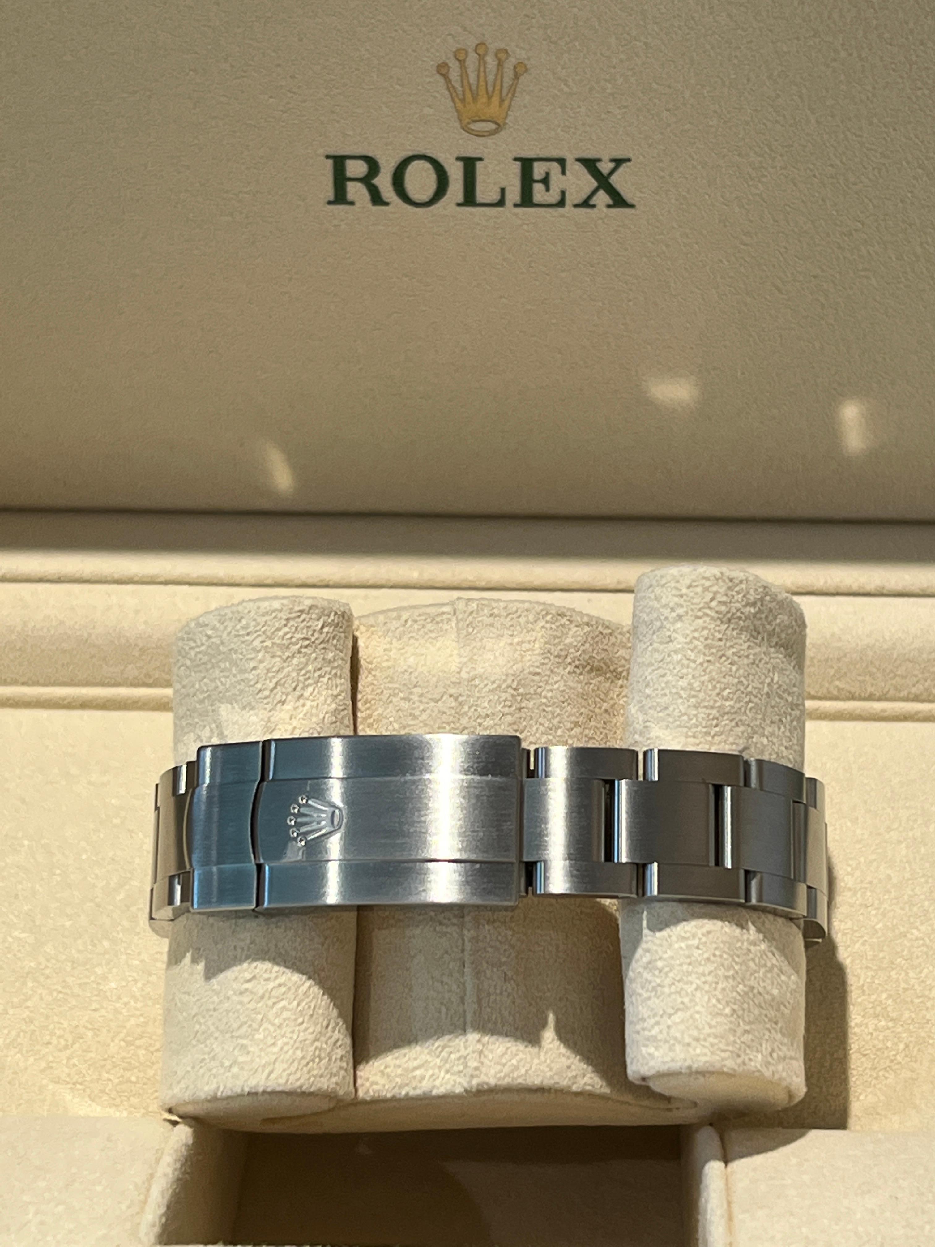 Rolex Ladies Oyster Perpetual, Black Dial, Ref# 124200, 2021, Unworn Watch For Sale 2