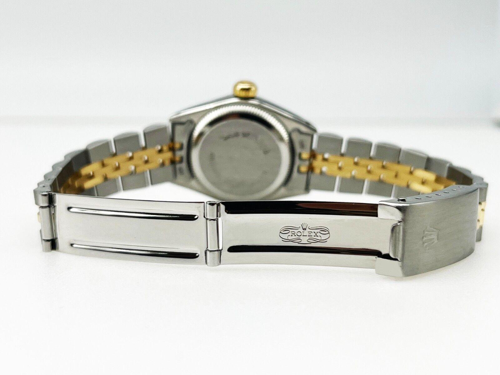 Rolex Montre Oyster Perpetual 6719 en acier et or jaune 18 carats avec cadran champagne pour femmes 3