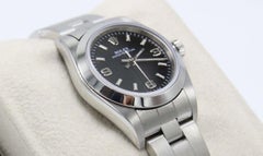 Rolex Ladies Oyster Perpetual 76080 Black Dial Stainless Steel Watch