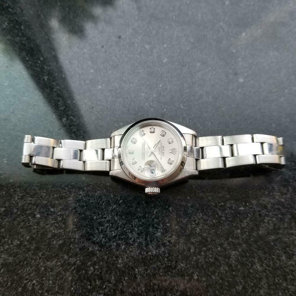 Rolex Ladies Oyster Perpetual Date 79160 Automatic w/Diamond set, c.2000 LV929 In Excellent Condition In Beverly Hills, CA