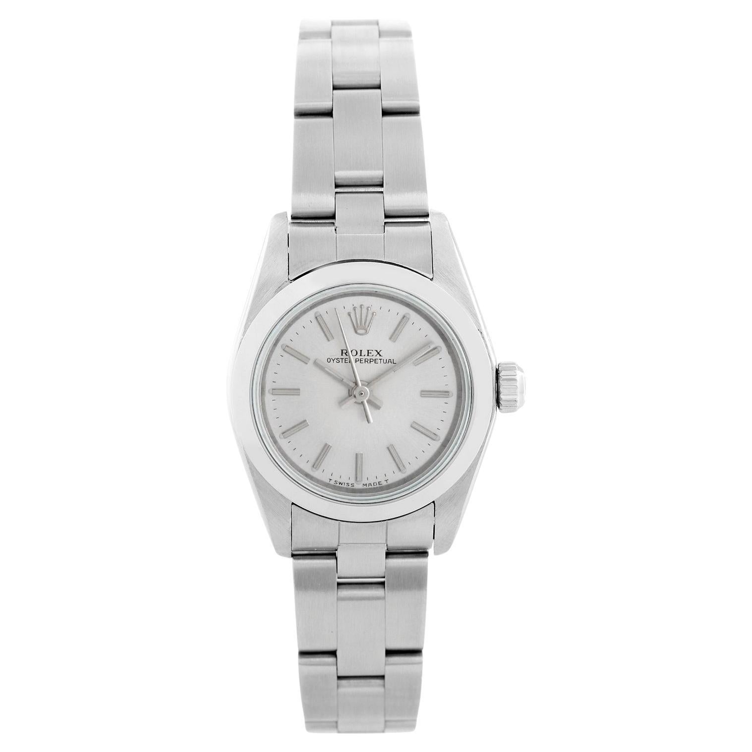 Rolex Ladies Oyster Perpetual No-Date Stainless Steel Watch 67180