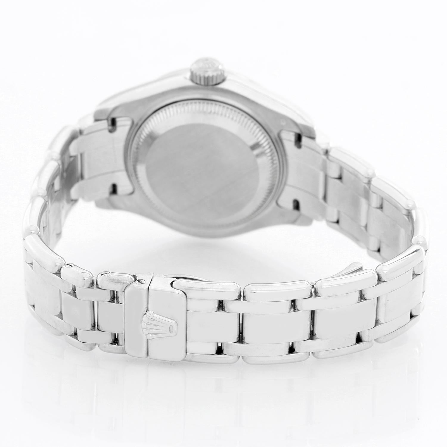 Rolex Ladies Pearlmaster 18 Karat White Gold Watch 80299 In Excellent Condition In Dallas, TX