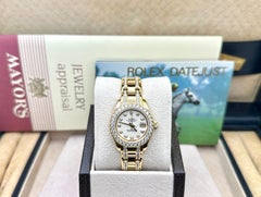 Rolex Ladies Pearlmaster 69298 29mm Siberite Diamond Dial Bezel Band 18K Gold