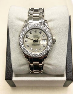 Rolex Ladies Pearlmaster 29mm 69299 Diamond Bezel Diamond Dial 18K White Gold