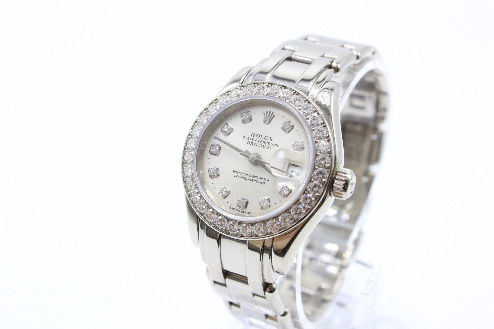 Rolex Ladies Pearlmaster 69299 Original Diamond Dial and Bezel 18 Karat Gold For Sale 1