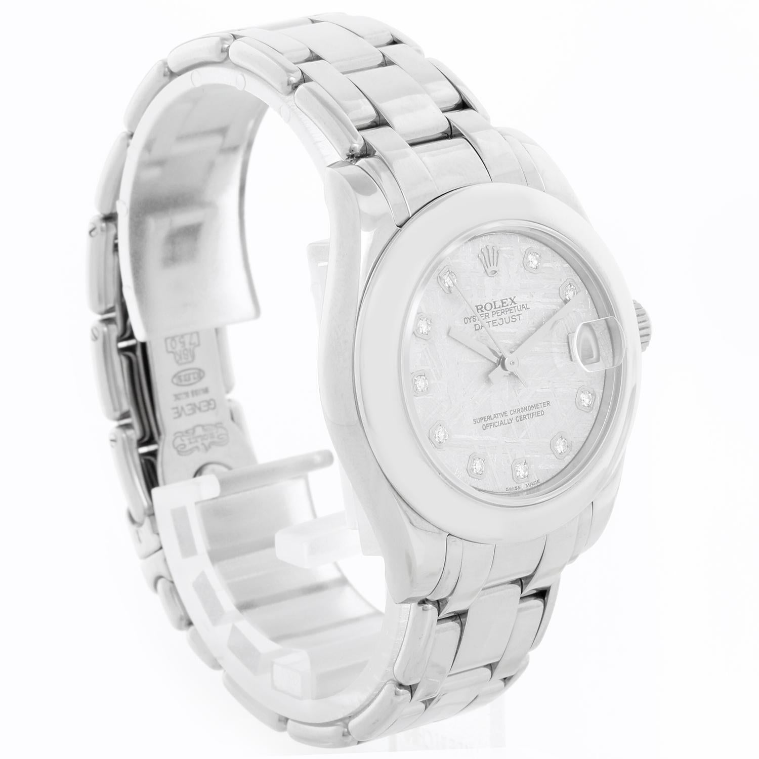 Damen-Perlenmaster-Uhr aus Weißgold 81209 im Zustand „Hervorragend“ im Angebot in Dallas, TX