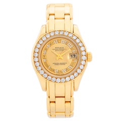 Rolex Ladies Pearlmaster Myriad Roman Diamond Dial 69298