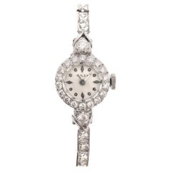 Rolex Montre-bracelet pour femme avec bracelet en platine et diamants taille française