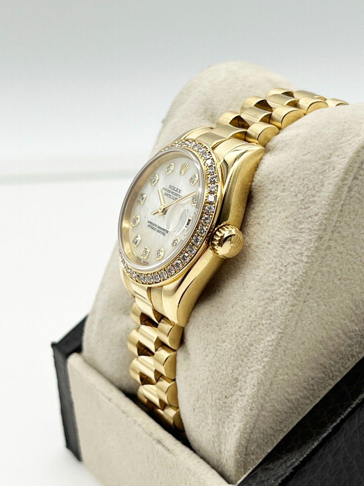 Rolex Damen President 179138 Original MOP Diamant-Zifferblatt Diamant-Lünette 18K Gold 2