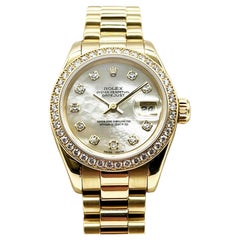 Rolex Damen President 179138 Original MOP Diamant-Zifferblatt Diamant-Lünette 18K Gold