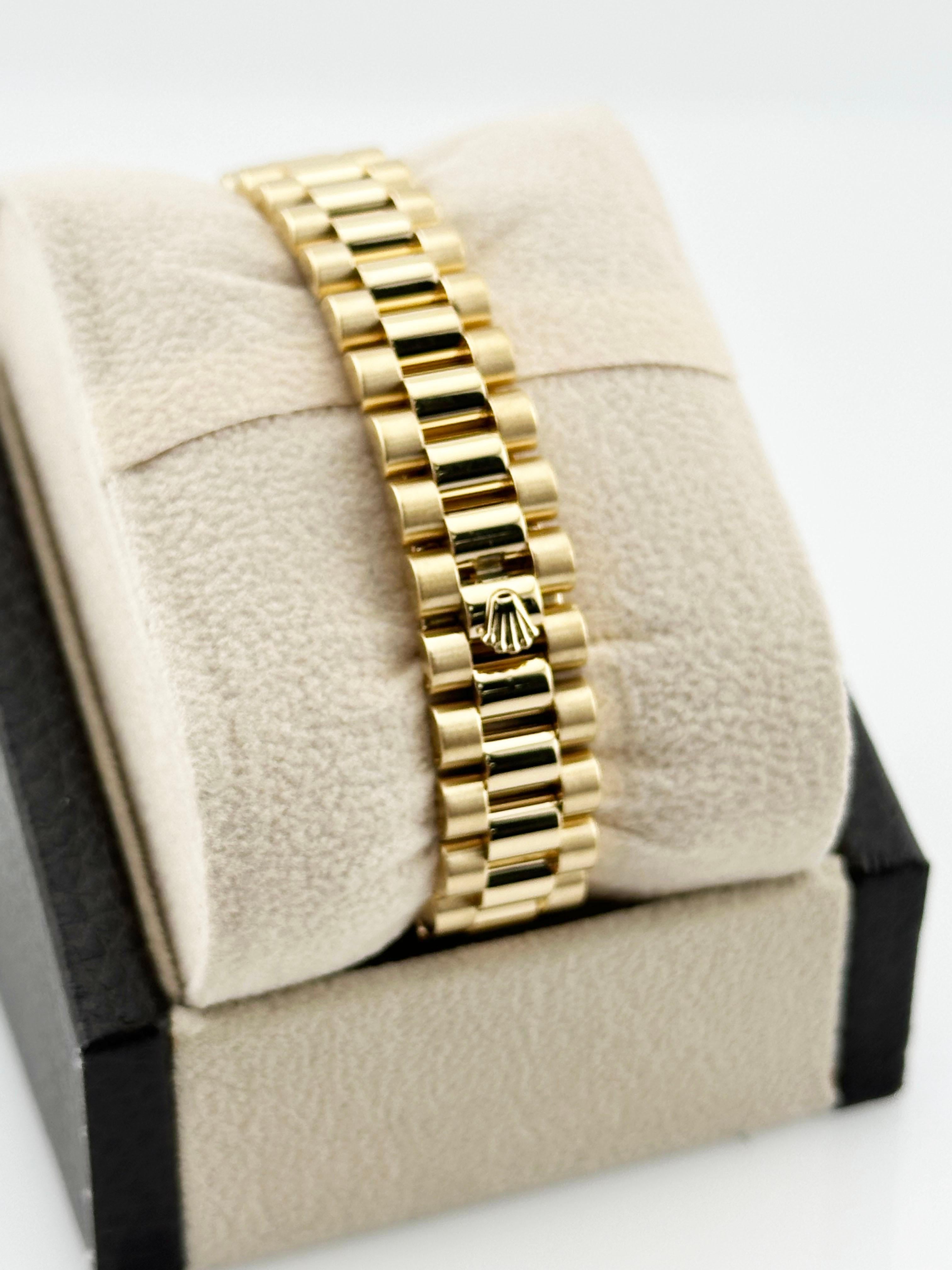 Rolex Ladies President 179138 White Diamond Dial Bezel 18K Yellow Gold Box Paper For Sale 3