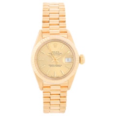 Vintage Rolex Ladies President 18k Yellow Gold 6917 Watch