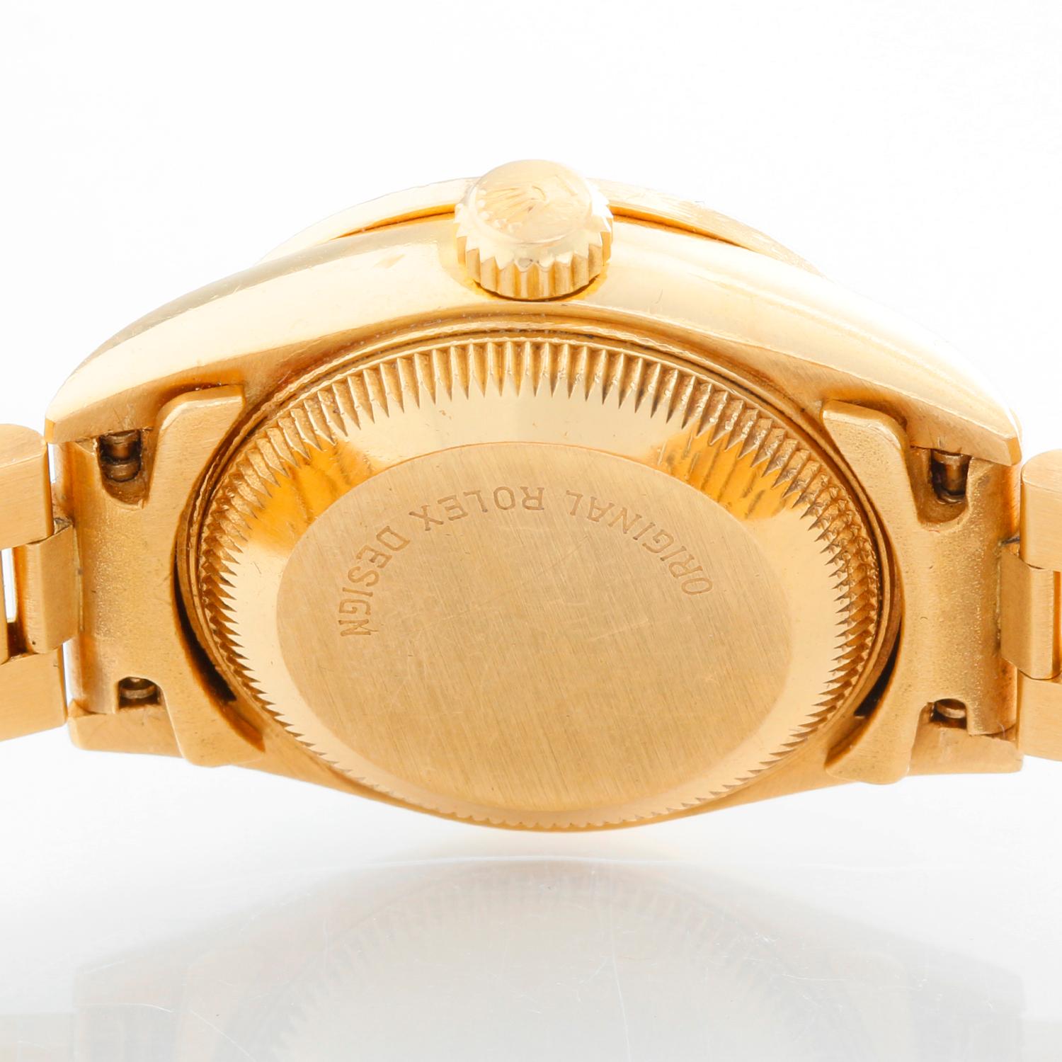 Rolex Ladies President 18 Karat Yellow Gold 69178 Watch In Excellent Condition In Dallas, TX