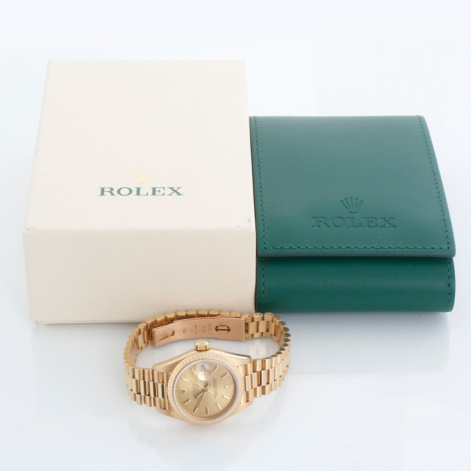 Rolex Ladies President 18K Yellow Gold 69178 Watch For Sale 2