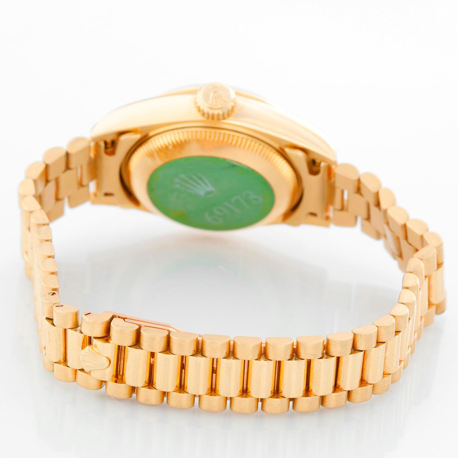 Rolex Ladies President 18 Karat Yellow Gold Watch 69178 In Excellent Condition In Dallas, TX