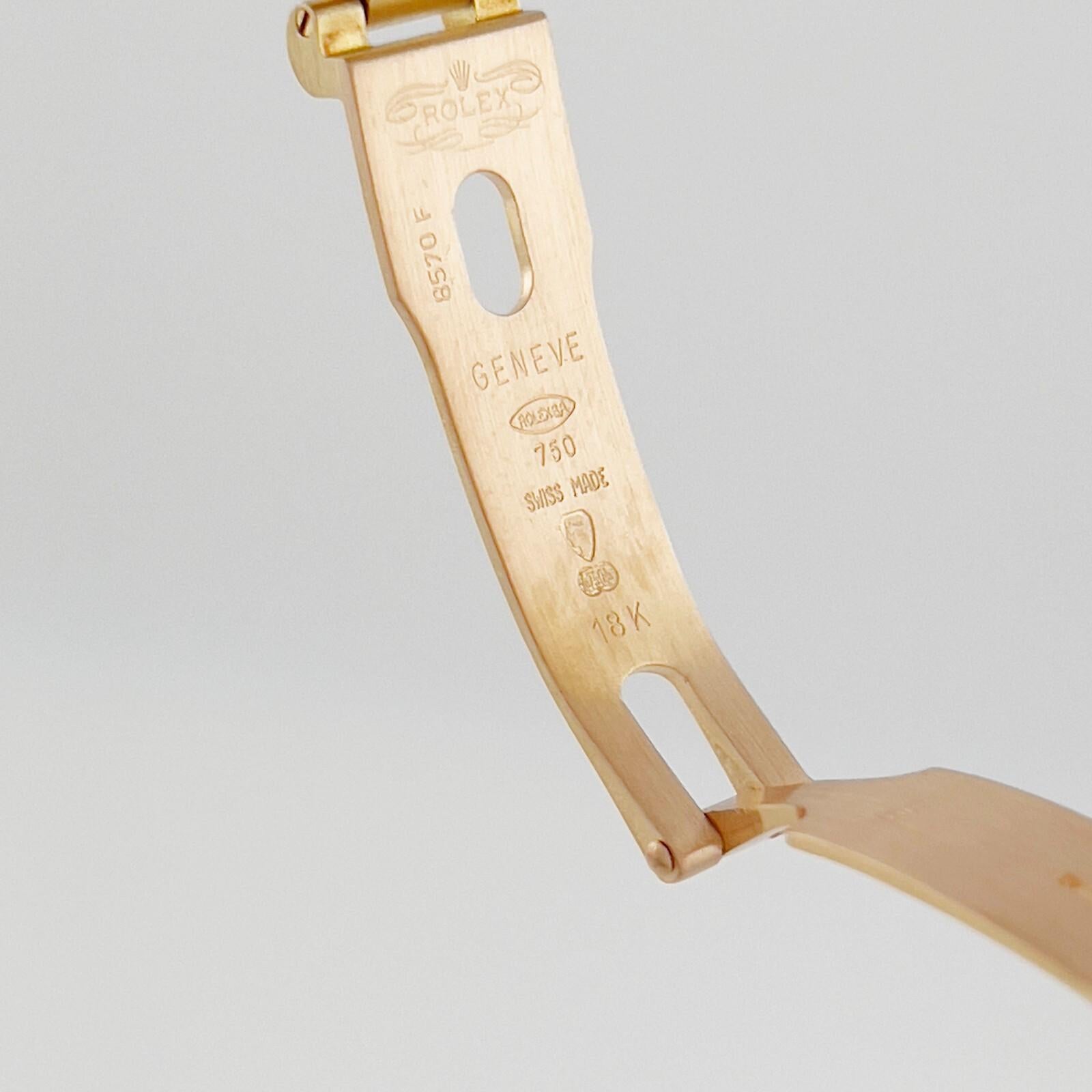 Rolex Ladies President 69088 Fabrik Saphir Diamant Lünette und Zifferblatt 18K Gold im Angebot 8