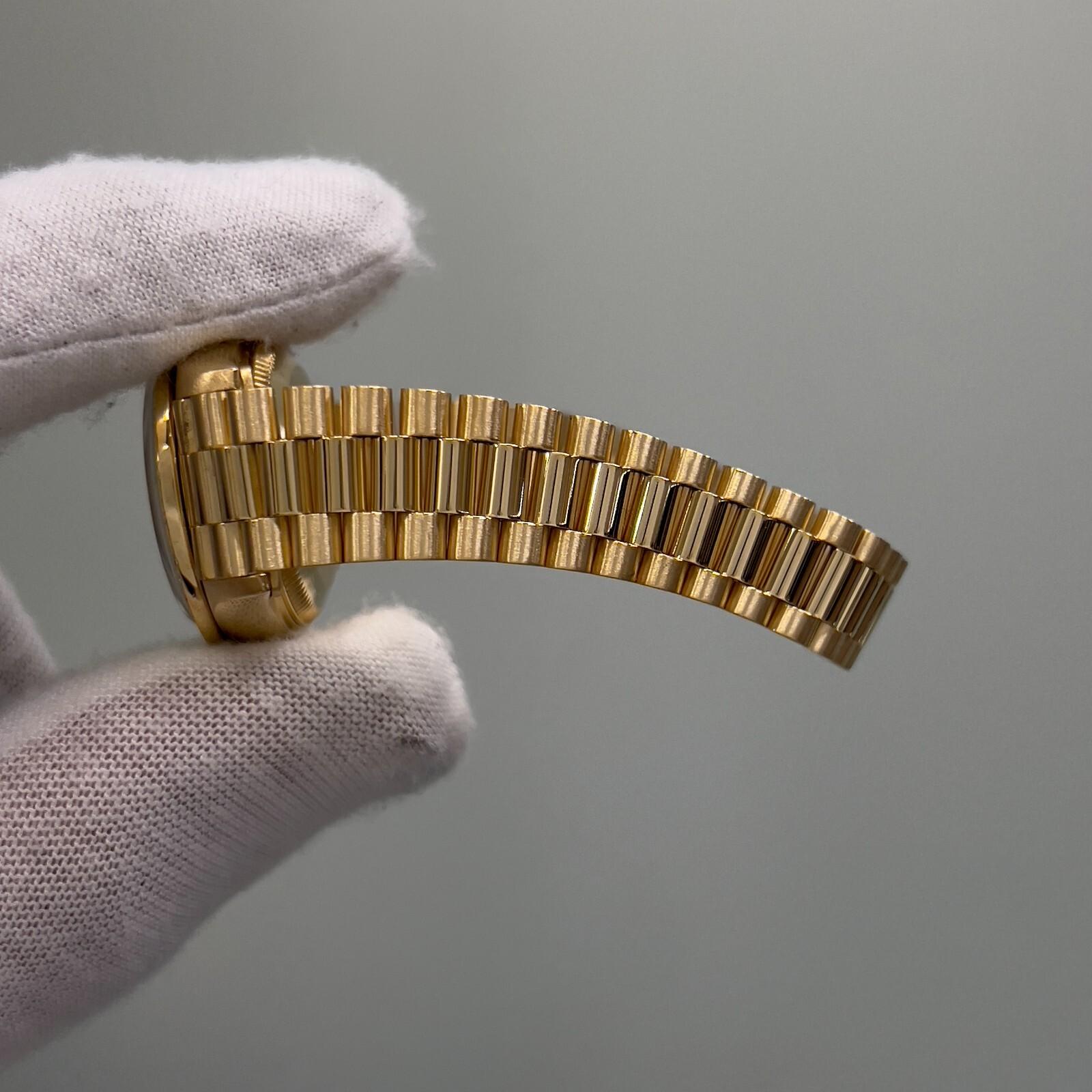 Rolex Ladies President 69088 Fabrik Saphir Diamant Lünette und Zifferblatt 18K Gold im Angebot 3
