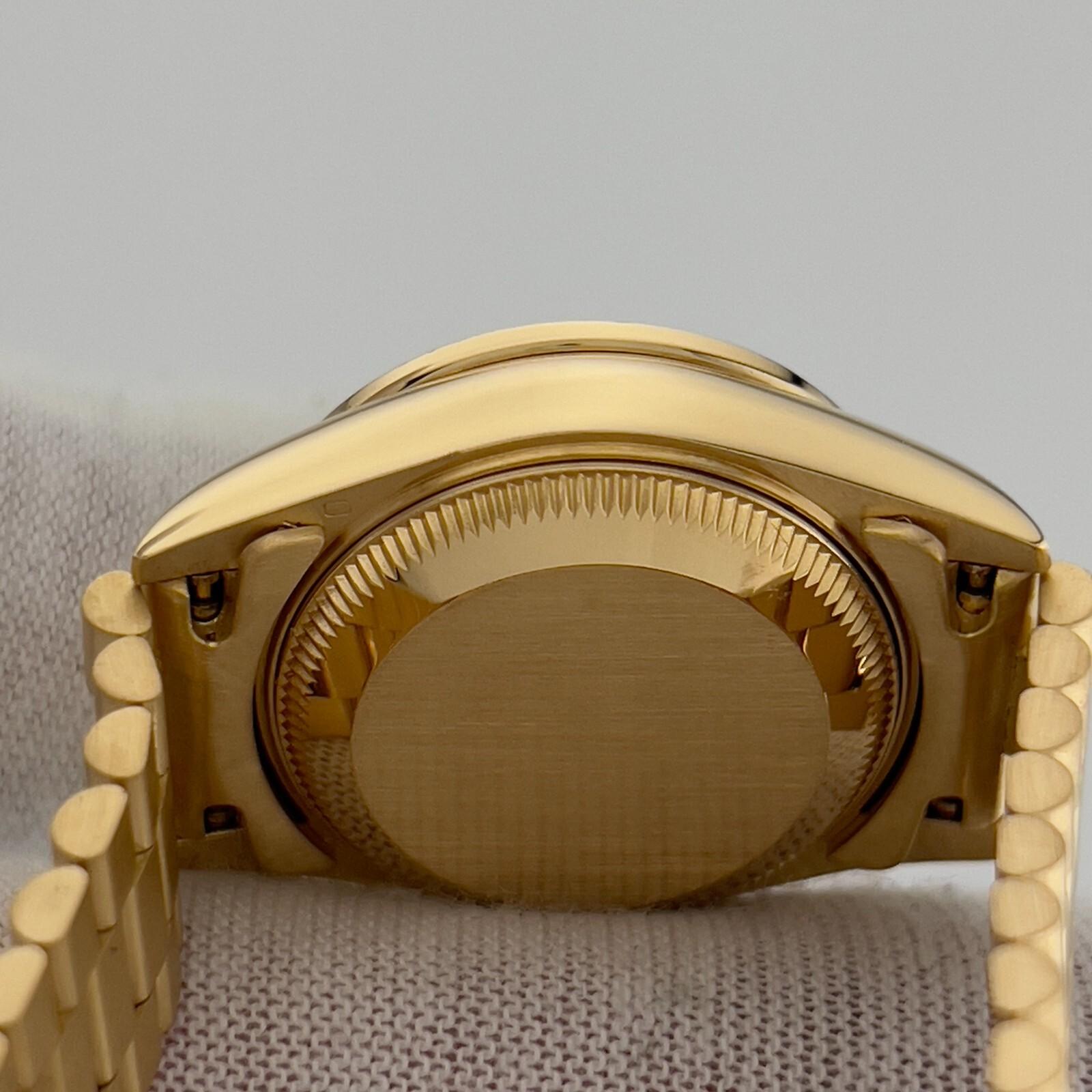 Rolex Ladies President 69088 Fabrik Saphir Diamant Lünette und Zifferblatt 18K Gold im Angebot 5
