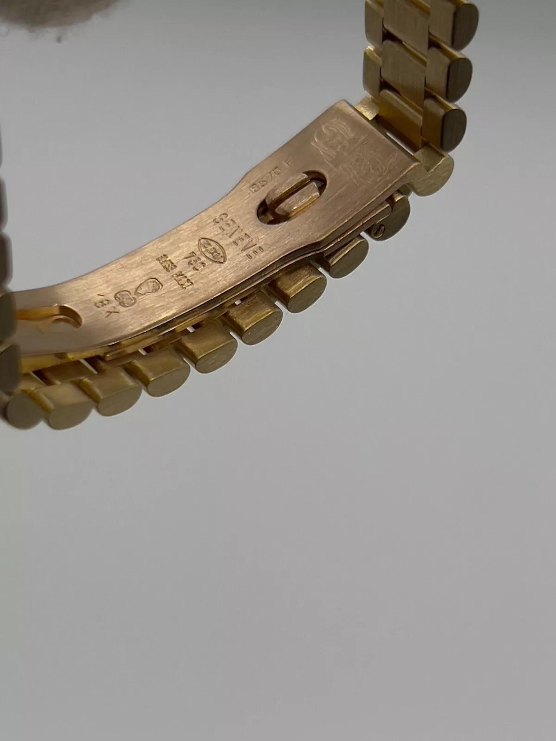 Rolex Señoras Presidente 69158 Fábrica Esfera Diamante Bisel Diamante y Tapones Oro 18K en venta 6