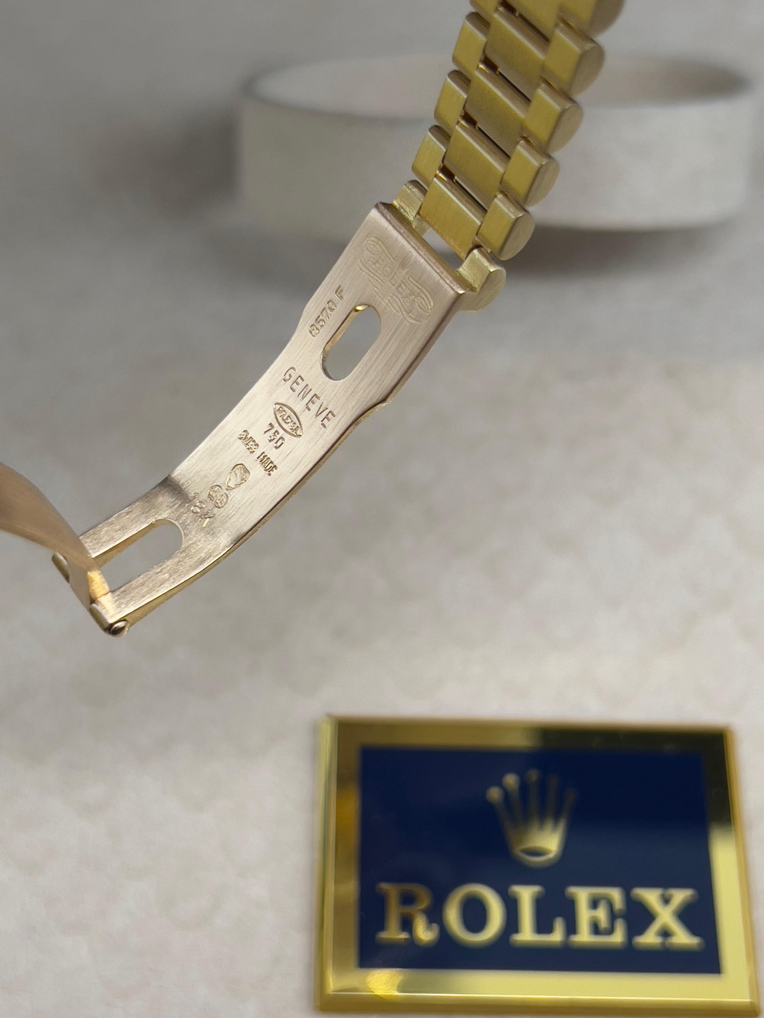 Rolex Ladies President 69158 Factory Diamond Dial Diamond Bezel & Lugs 18K Gold For Sale 2