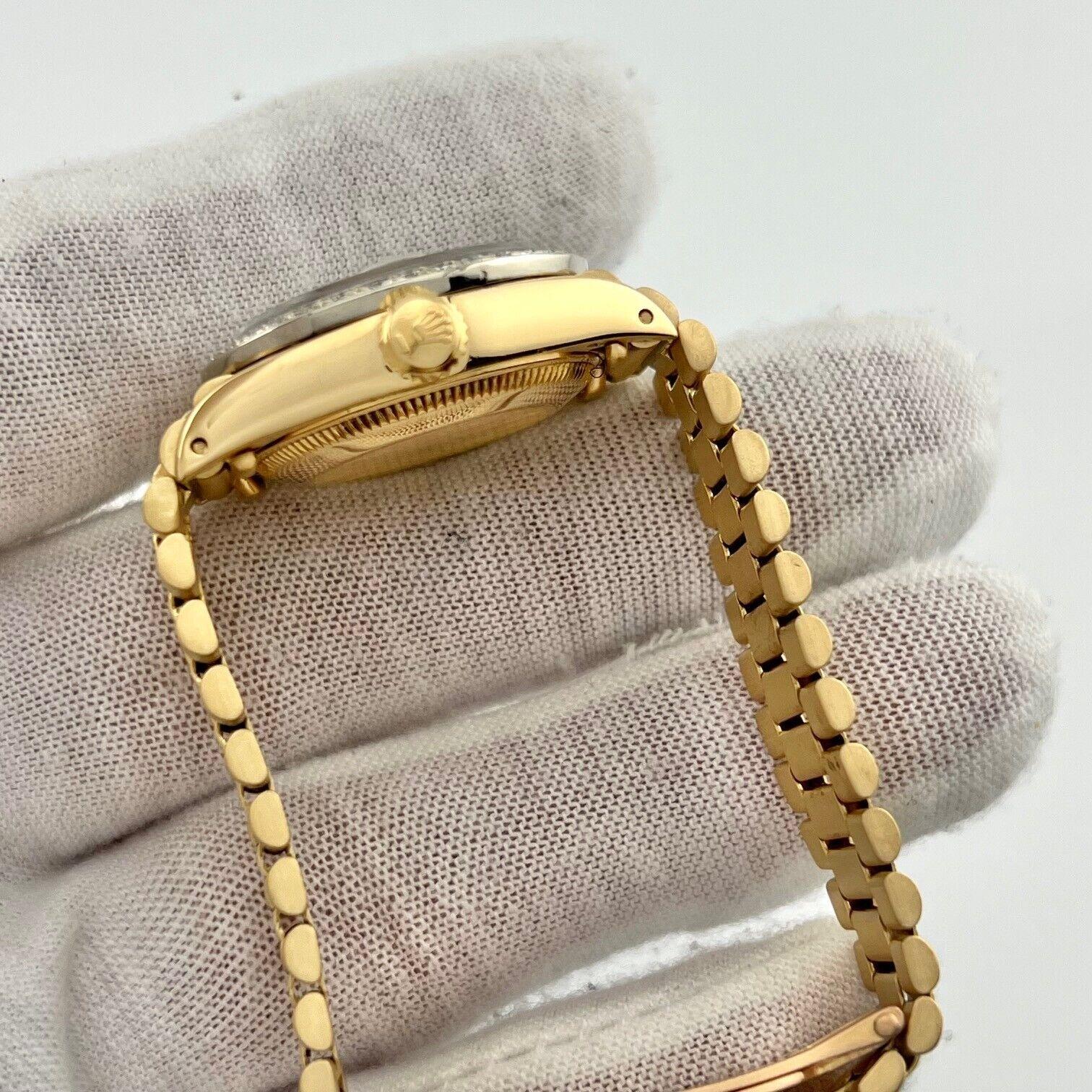 Rolex President 6917 MOP Mujer Esfera Diamante Bisel Diamante Oro Amarillo 18K 6