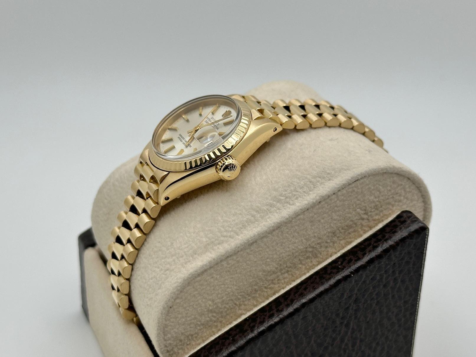 Rolex President 6917 para señora Esfera plateada Oro amarillo de 18 quilates en Bueno estado para la venta en San Diego, CA