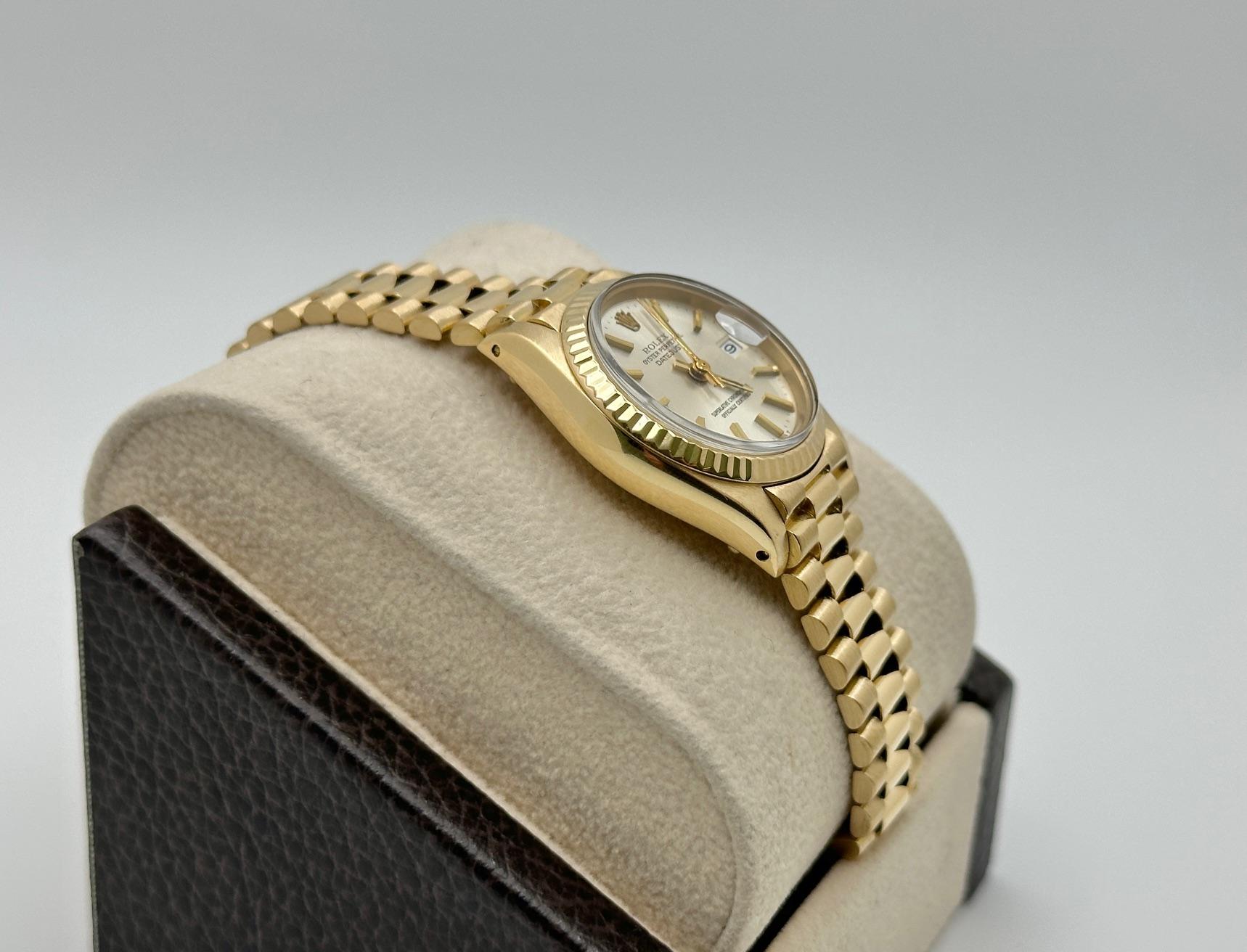 De las mujeres Rolex President 6917 para señora Esfera plateada Oro amarillo de 18 quilates en venta