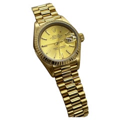 Rolex Damen Präsident 69178 Champagner-Zifferblatt 18K Gelbgold Box Buchstabe Mint