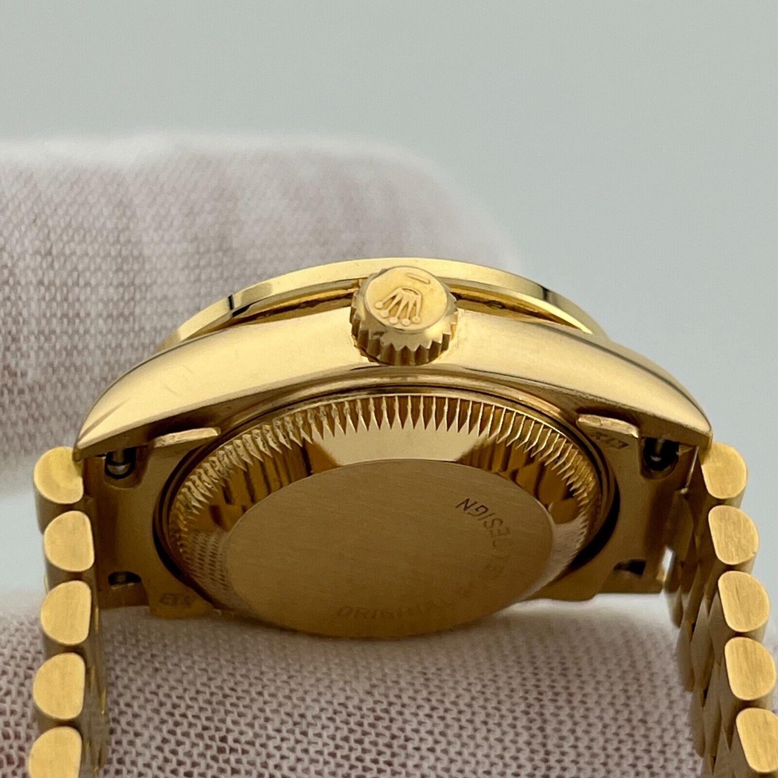 Rolex Ladies President 69178 Champagne Diamond Dial Diamond Bezel 18K Gold In Good Condition In San Diego, CA
