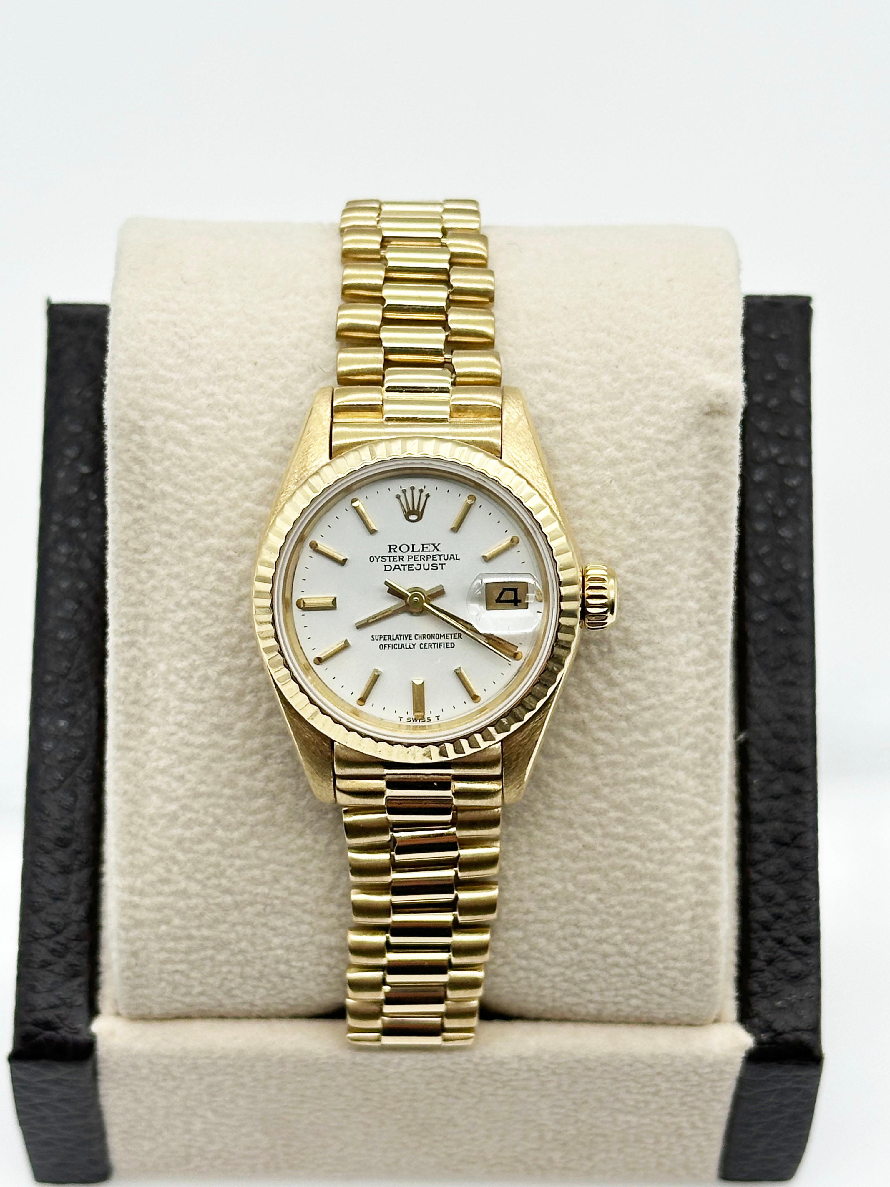 Rolex Ladies President 69178 Datejust White Dial 18K Yellow Gold 6