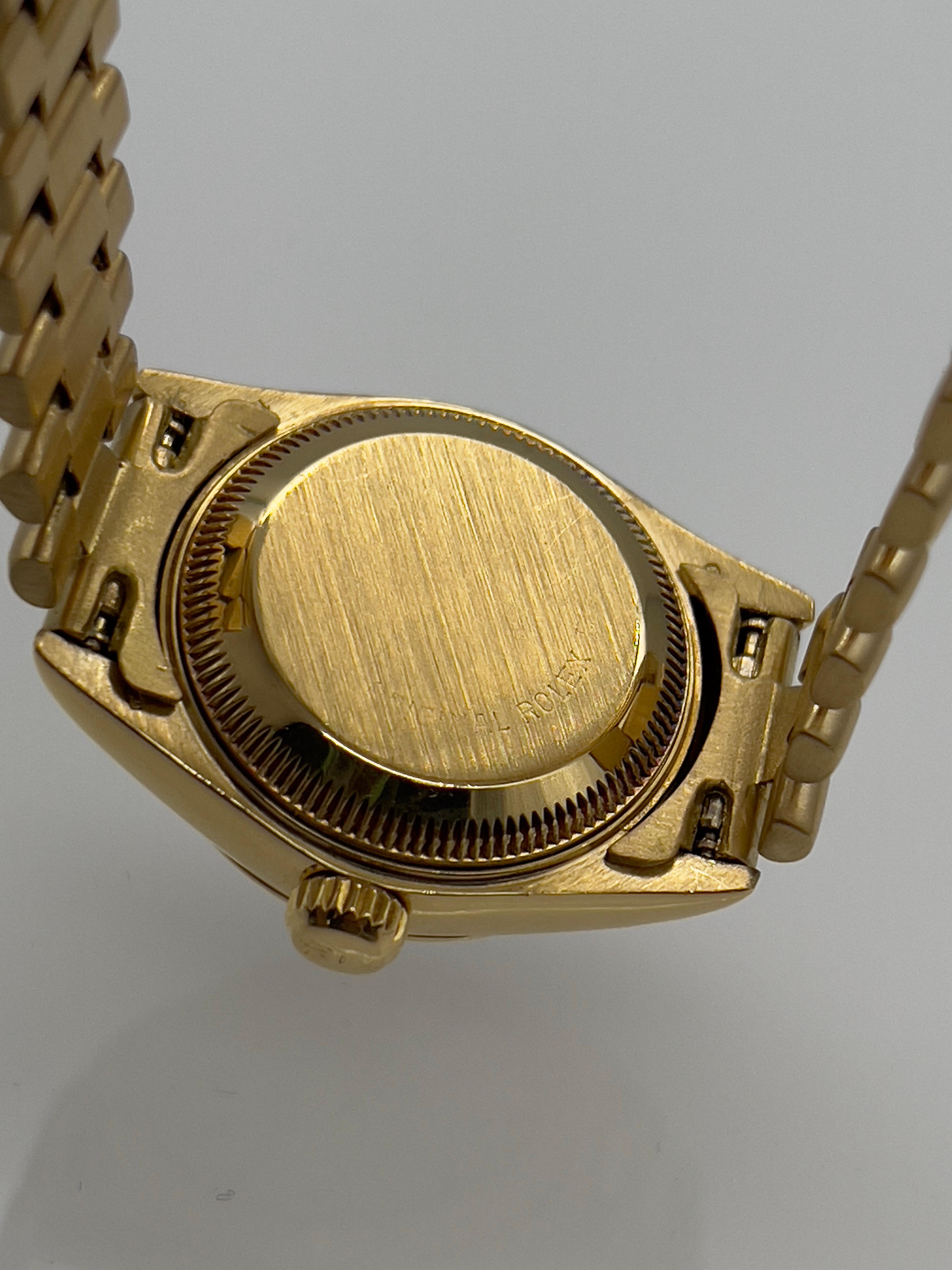Rolex Ladies President 69178 Datejust White Dial 18K Yellow Gold In Good Condition In San Diego, CA