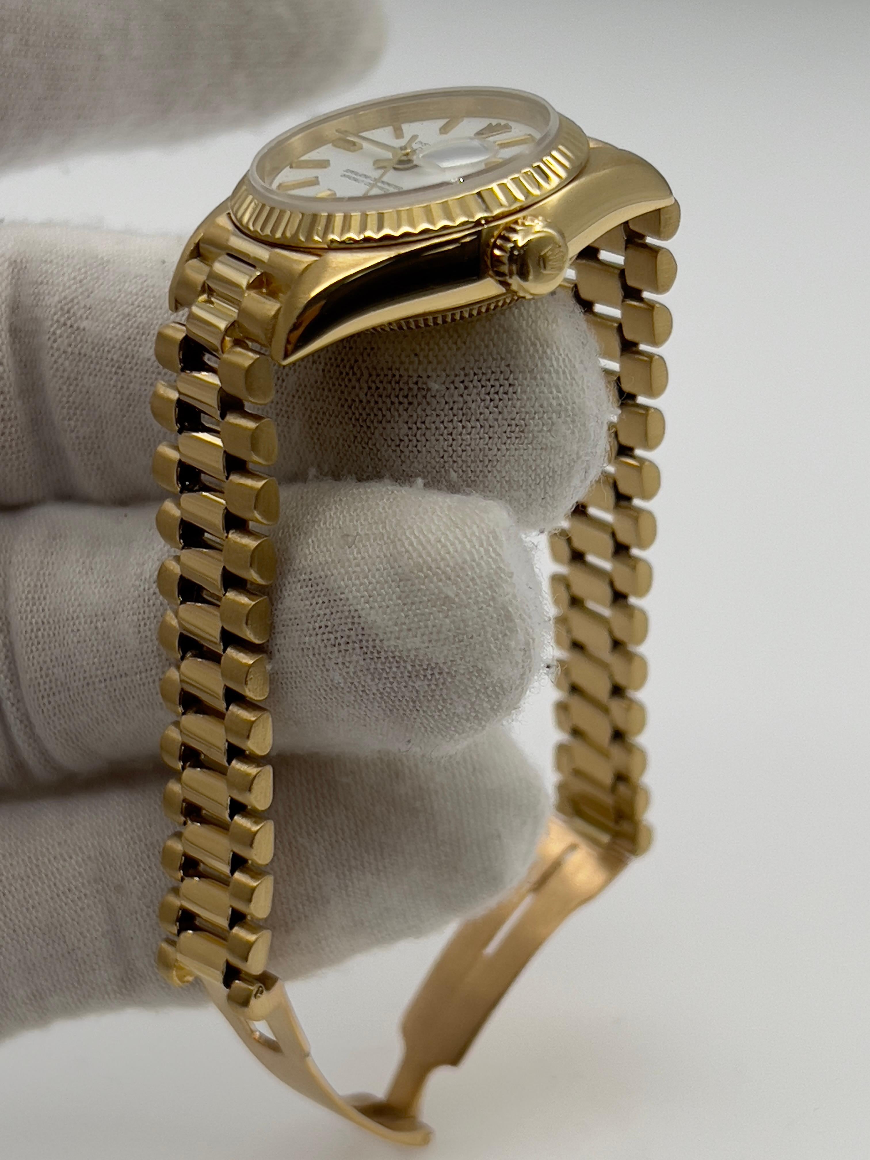 Rolex Ladies President 69178 Datejust White Dial 18K Yellow Gold 1