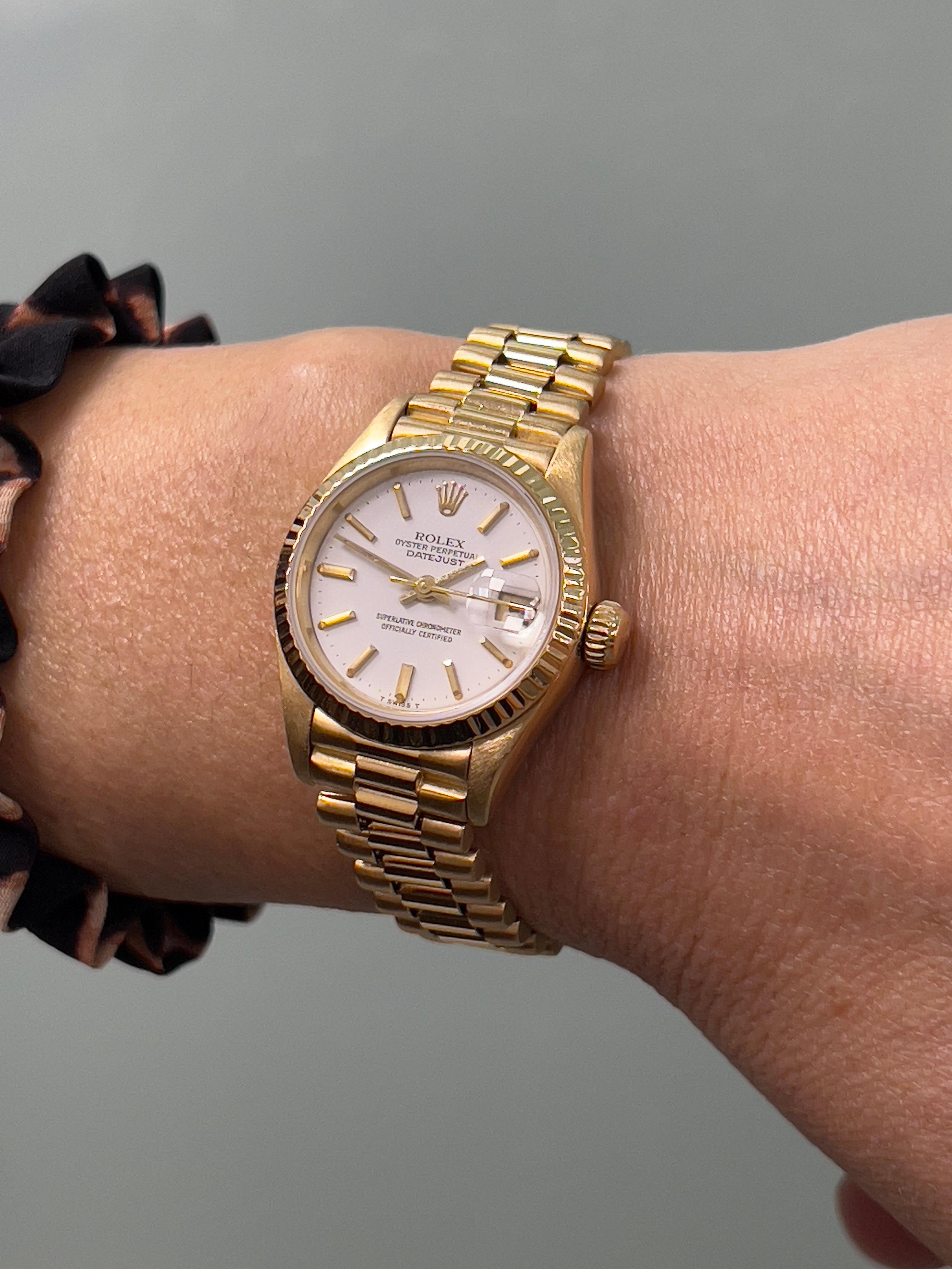 Rolex Ladies President 69178 Datejust White Dial 18K Yellow Gold 3