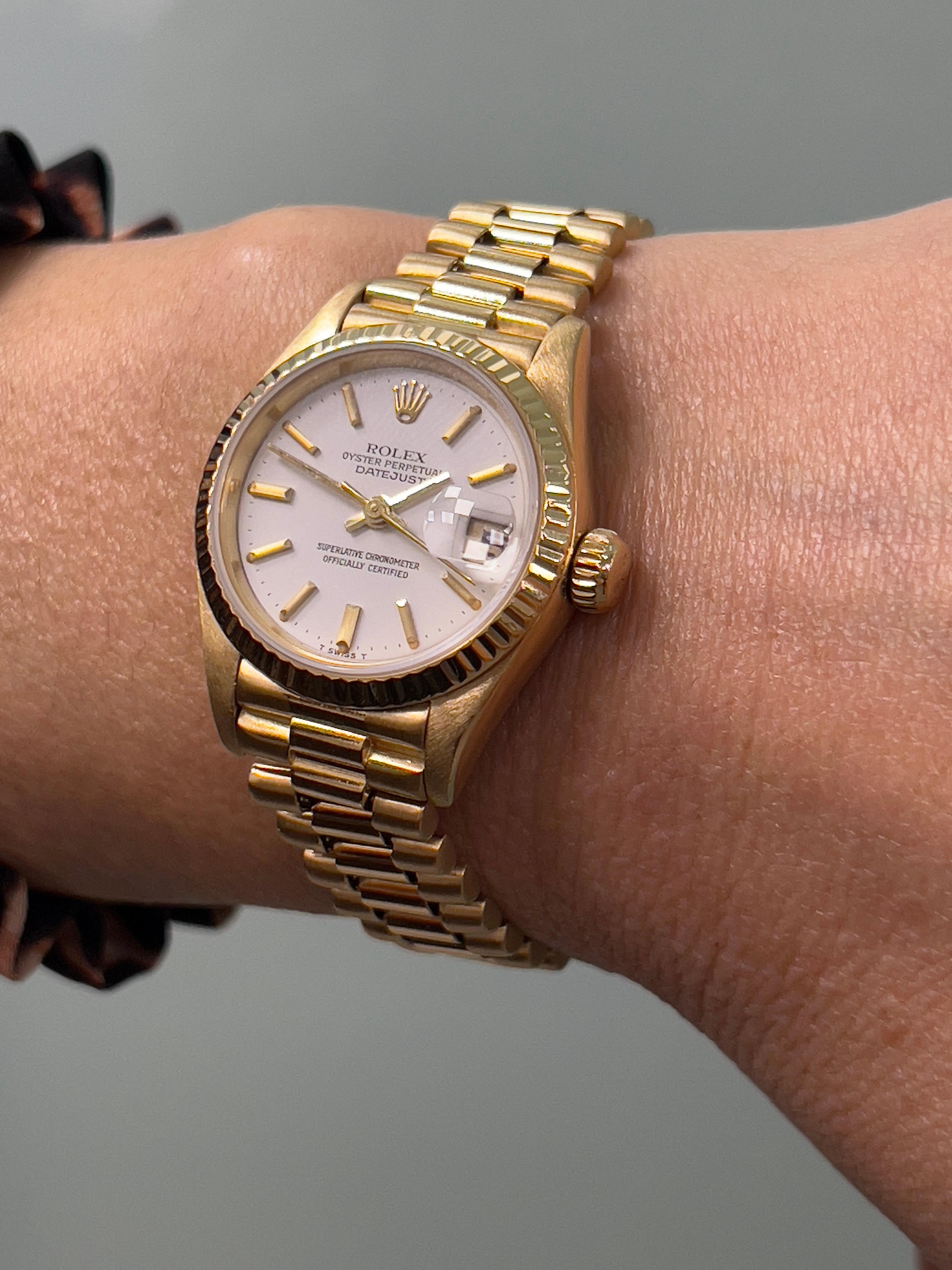 Rolex Ladies President 69178 Datejust White Dial 18K Yellow Gold 4