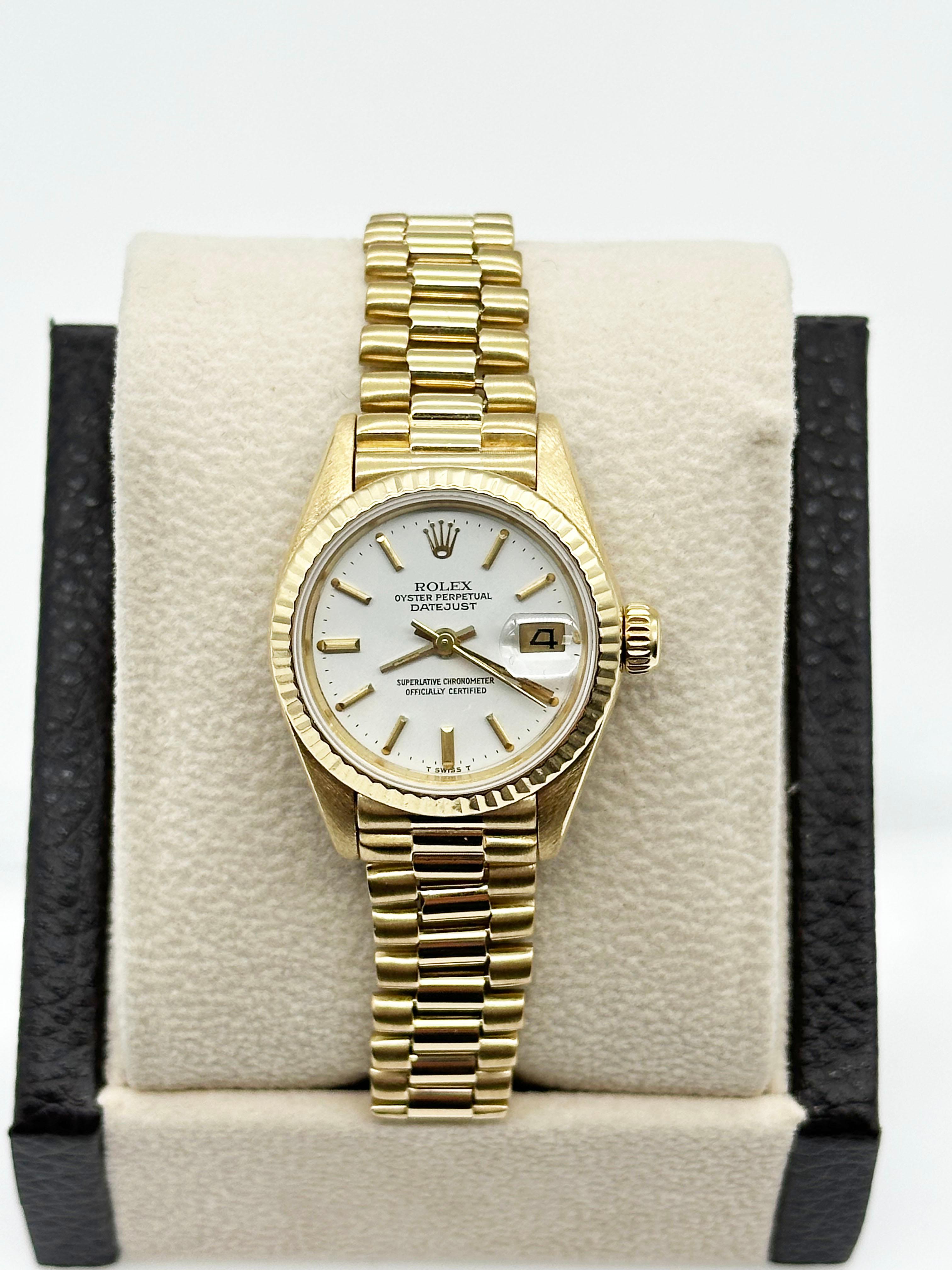 Rolex Ladies President 69178 Datejust White Dial 18K Yellow Gold 5