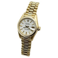Rolex Ladies President 69178 Datejust White Dial 18K Yellow Gold