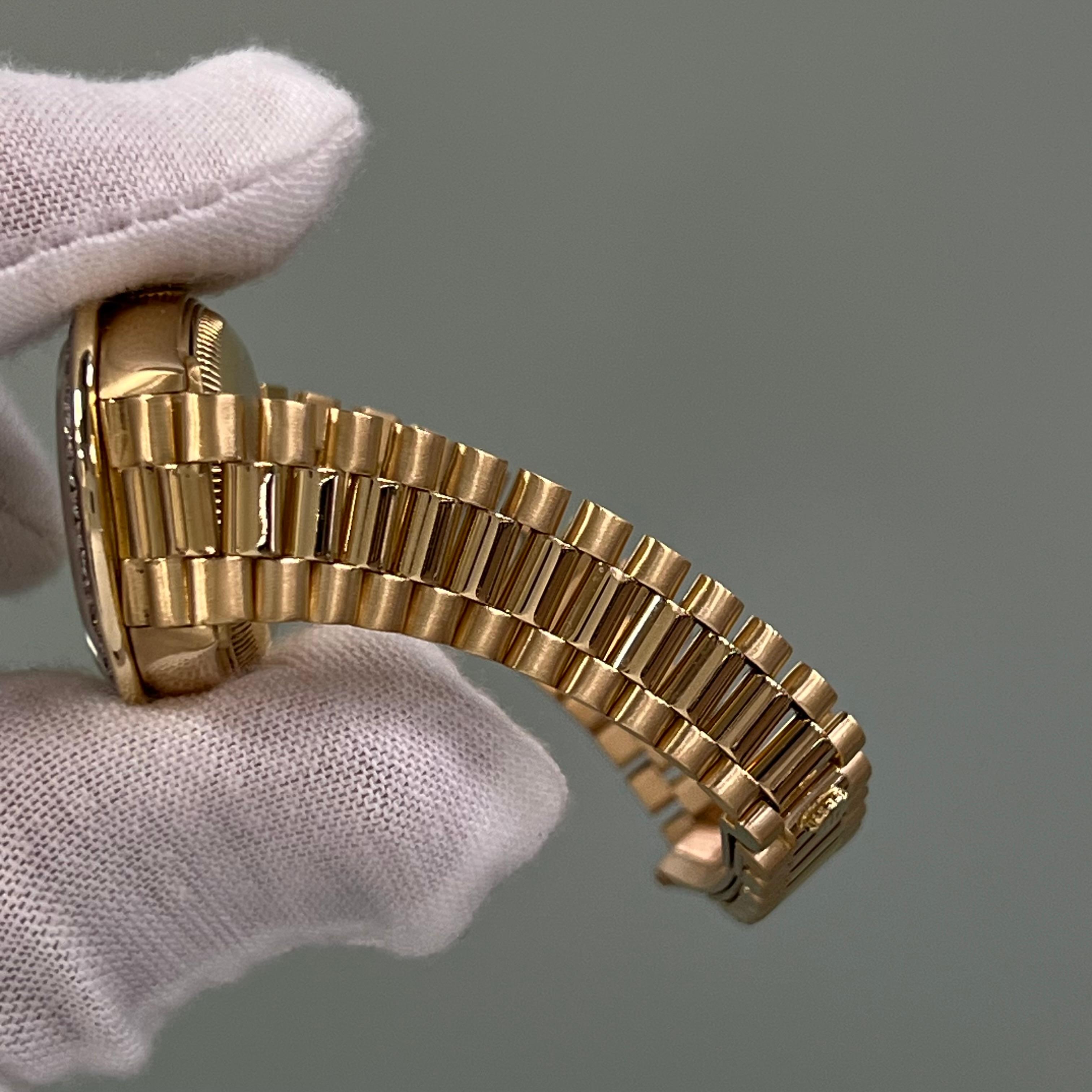 Rolex Ladies President 69178 Diamond Dial Diamond Bezel 18K Yellow Gold 6