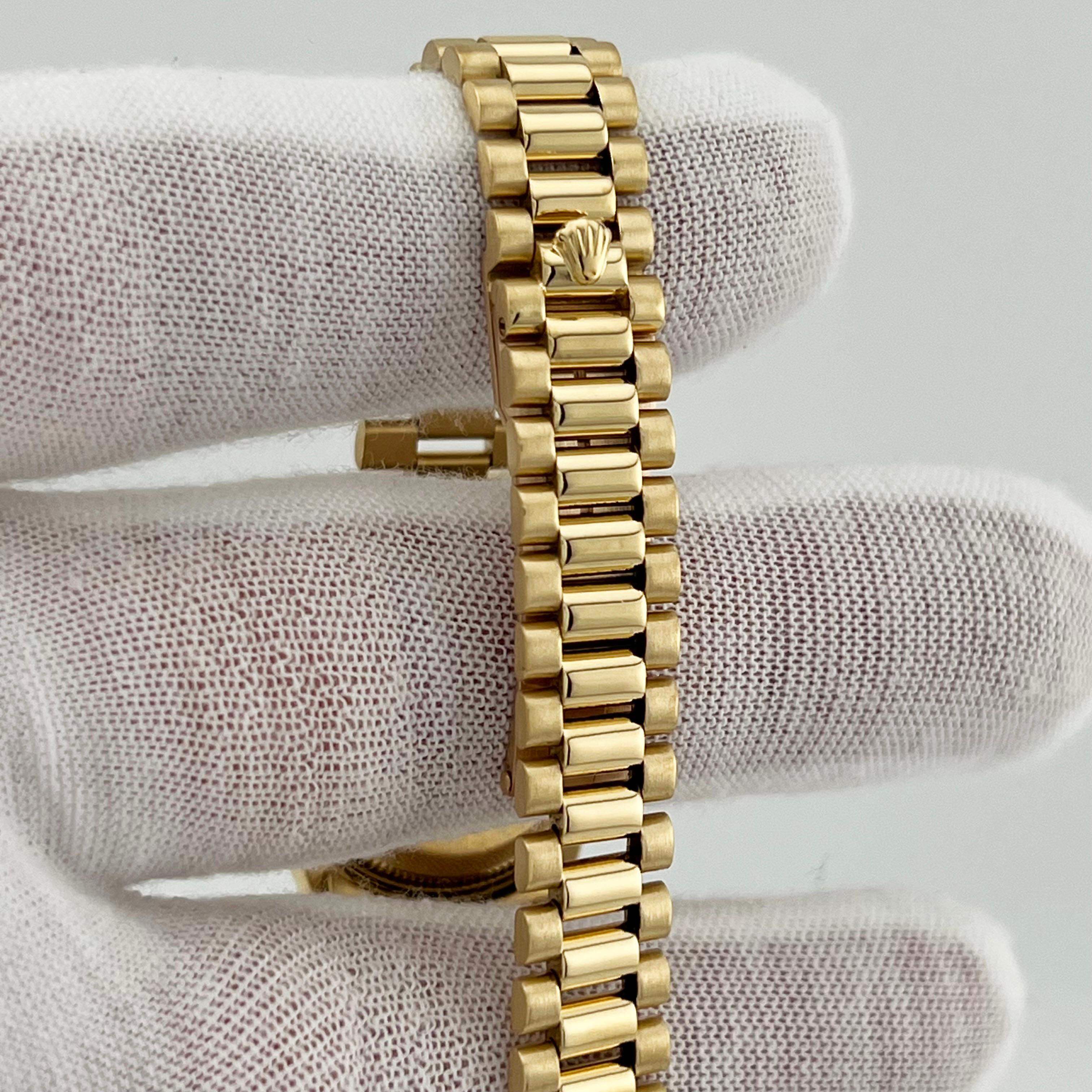 Rolex Ladies President 69178 Diamond Dial Diamond Bezel 18K Yellow Gold 2
