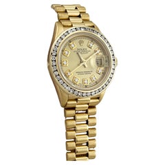 Rolex Ladies President 69178 Diamond Dial Diamond Bezel 18K Yellow Gold