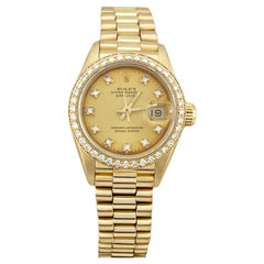 Rolex Damen President 69178 Fabrik Diamant-Lünette-Diamant-Zifferblatt 18K Gelbgold