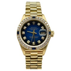 Rolex Ladies President 79088 Diamond Dial Sapphire Diamond Bezel 18K Box Paper