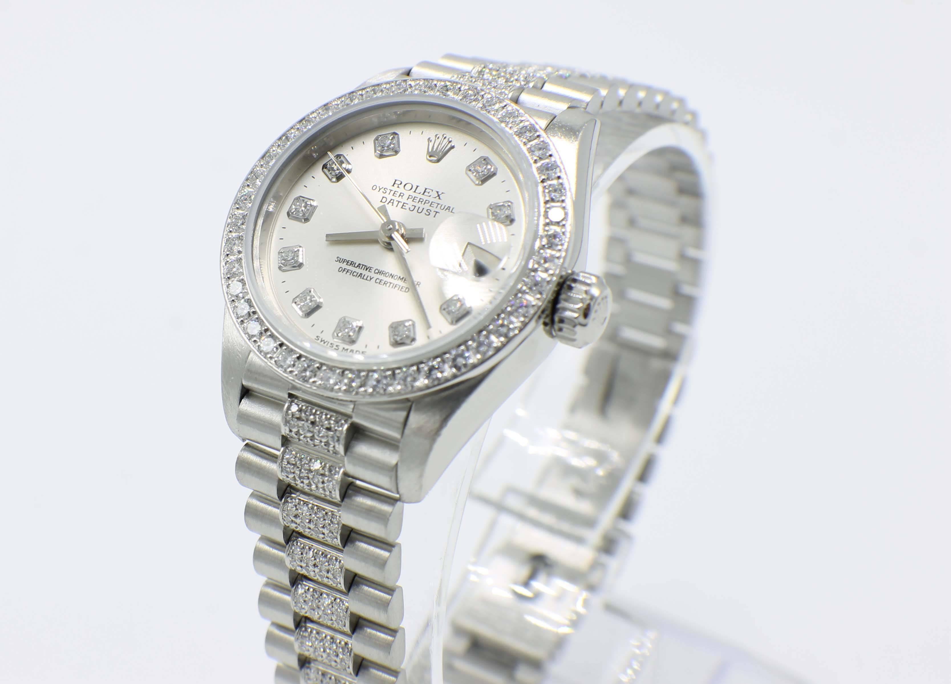Rolex Ladies President 79136 Platinum Diamond Bezel Dial and Band Box and Papers 3