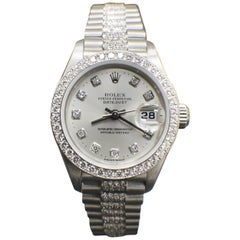 Rolex Ladies President 79136 Platinum Diamond Bezel Dial and Band Box and Papers