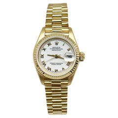 Rolex Ladies President 79178 Datejust White Roman Dial 18K Yellow Gold