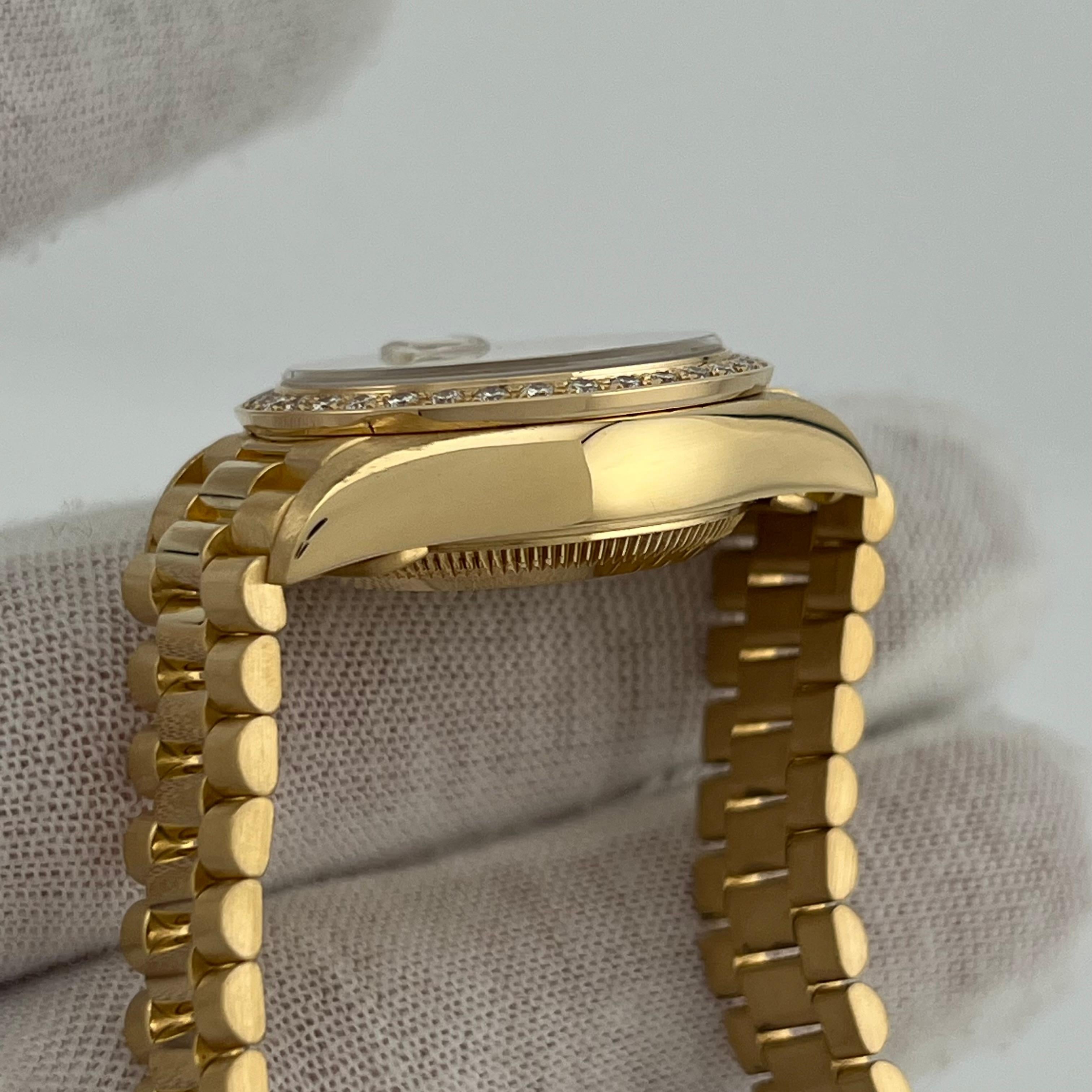 Rolex Ladies President 79178 Factory Diamond Bezel Diamond Dial 18K Yellow Gold 7