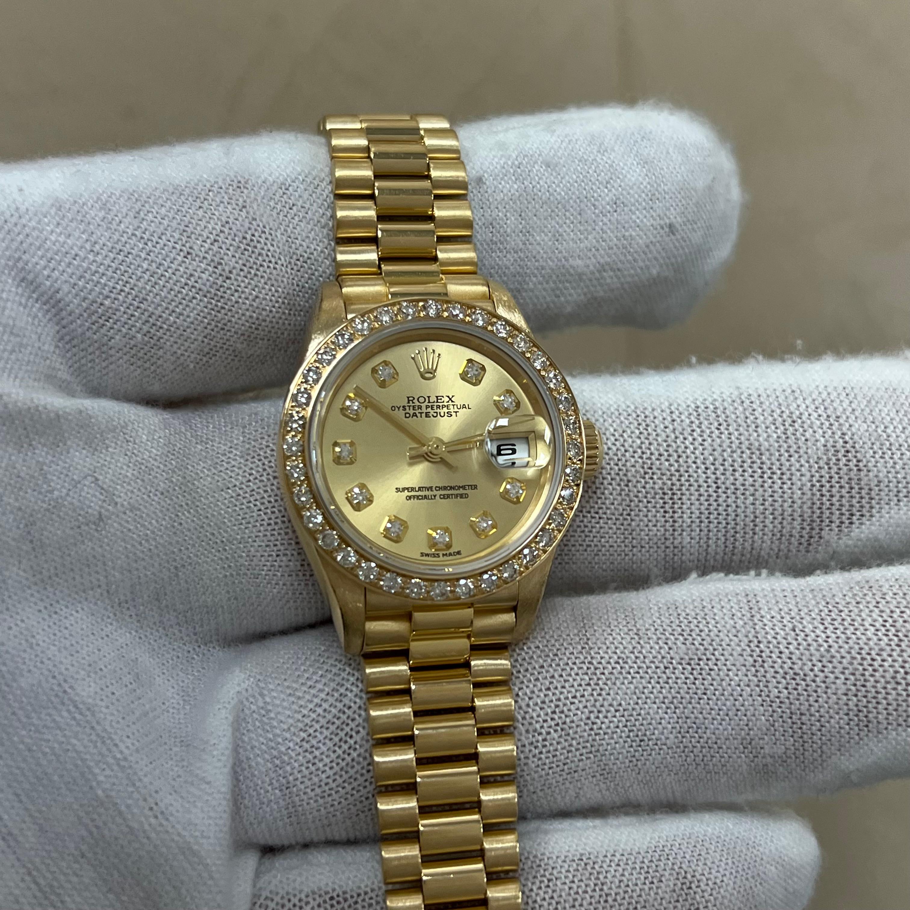 Rolex Ladies President 79178 Factory Diamond Bezel Diamond Dial 18K Yellow Gold 4